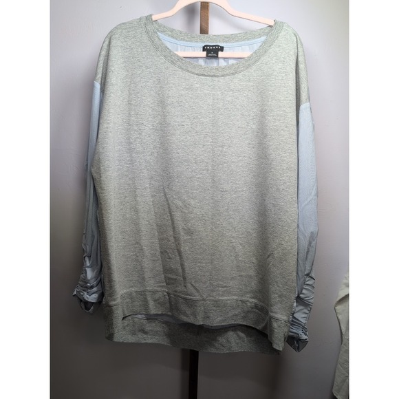 Trouve Women's Solid Gray Cotton Long Sleeve Round Neck Top‎ Shirt Size XL - Picture 1 of 8